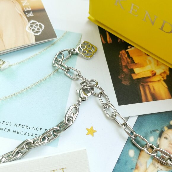 New Kendra Scott Bailey Chain Necklace in Silver - Picture 3 of 3